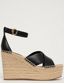 Sandały na koturnie TORY BURCH  czarne 63522.004