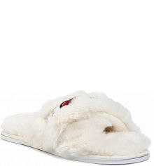 Kapcie KARL LAGERFELD białe dziecięce KL49005  Off White Wool