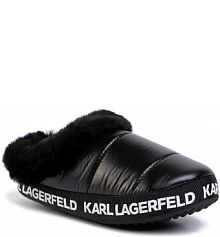 Kapcie KARL LAGERFELD czarne dziecięce KL49101 Black Coated Twill
