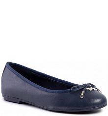 Baleriny TOMMY HILFIGER granatowe dziecięce Elevated Th Hardware Ballerina FW0FW04594 Sport Navy DB
