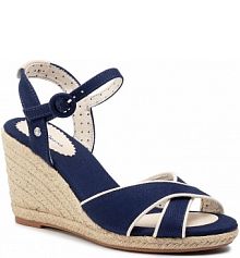 Sandały na koturnie Pepe Jeans granatowe Shark Plain PLS90404 Marine 585