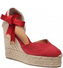 Sandały na koturnie Castañer czerwone