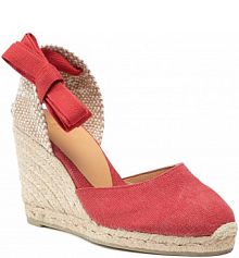 Sandały na koturnie Castañer czerwone