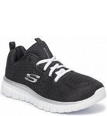 Półbuty sznurowane Skechers czarne damskie 