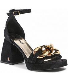 Sandały na słupku Carinii czarne 