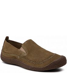 Półbuty wsuwane Keen zielone męskie Howser Suede Slip-On 1024945 Timberwolf/Chestnut