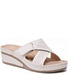 Klapki eleganckie Clara Barson beżowe damskie WS210703-01 White 1