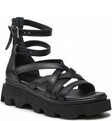 Sandały na koturnie Badura czarne 