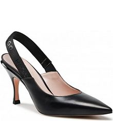 Sandały na szpilce Hugo czarne Tonic Sling 85 50470696 10195165 01 Black 001