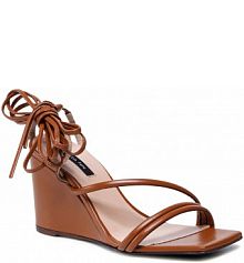 Sandały na koturnie Patrizia Pepe brązowe 