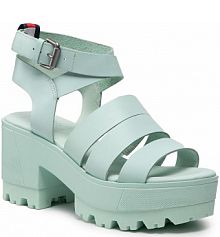 Sandały na koturnie Tommy Jeans niebieskie 