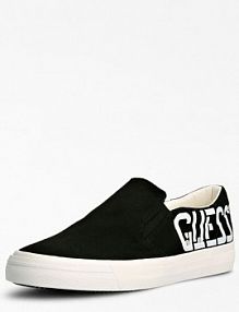 Trampki wsuwane Guess czarne dziecięce  typu slip-on z logo  ederle