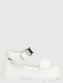 Sandały na koturnie Buffalo  białe 1652023.wht