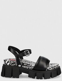 Sandały na koturnie Love Moschino  czarne JA16327G0EIAL000