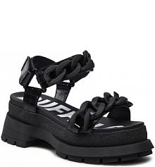 Sandały na koturnie Buffalo czarne 