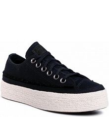 Półbuty na koturnie Converse czarne Ctas Espadrille Ox 567685C Black/White/Natural
