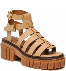 Sandały na koturnie Badura brązowe 