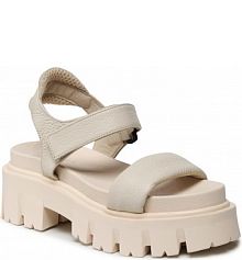 Sandały na koturnie Badura beżowe 