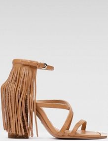 Sandały na słupku Badura beżowe V867-08-1