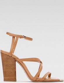 Sandały na słupku Badura beżowe V867-08-2