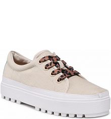 Sneakersy Toms beżowe damskie Lace Up Lug 10017873 Birch