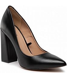 Półbuty na obcasie Wojas czarne damskie 35039-51