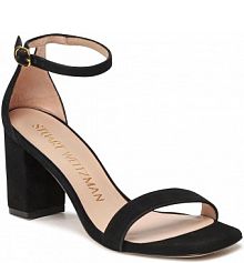 Sandały na słupku Stuart Weitzman czarne Nudistcurve 75 Block SA538 Blk