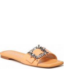 Klapki eleganckie Stuart Weitzman pomarańczowe damskie 