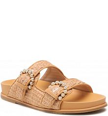 Klapki Stuart Weitzman brązowe damskie 