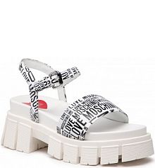 Sandały na koturnie LOVE MOSCHINO białe JA16307G0EIJ010A Bia/Ner