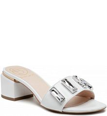 Klapki eleganckie Baldowski białe damskie D03882-4757-004 Skóra Biała