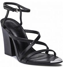 Sandały na słupku Badura czarne 