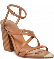 Sandały na słupku Badura brązowe 