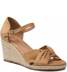 Sandały na koturnie Clara Barson brązowe 