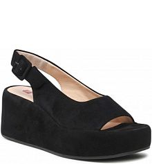 Sandały na koturnie HÖGL czarne 3-102512 Black 0100