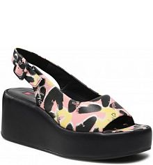 Sandały na koturnie HÖGL różowe, kolorowy 3-102518 Rose/Multi 4799