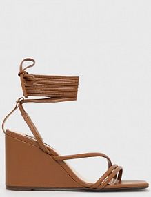 Sandały na koturnie PATRIZIA PEPE  brązowe 8X0017.L011