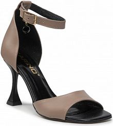 Sandały na szpilce Karino beżowe 4109/007-P Ciemny Beż/Lico