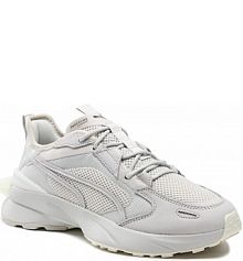 Półbuty sznurowane Puma szare męskie Pwrframe OP-1 Lth 384032 01 Glacier Gray/Marshmallow