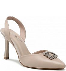 Sandały na szpilce Karino beżowe 4246/001-P Beż/Lico