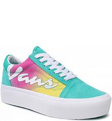 Półbuty na koturnie Vans zielone 