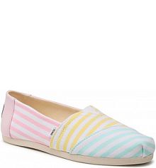 Półbuty wsuwane Toms kolorowy, białe damskie Alpargata 10017807 Pastel Multi