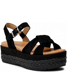 Sandały na koturnie Ugg czarne W Neusch 1125026 Blks