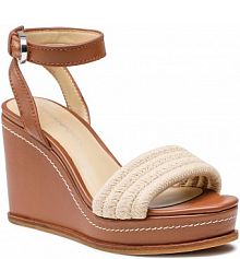 Sandały na koturnie Emporio Armani brązowe 