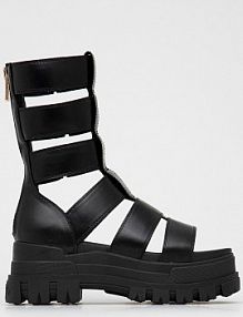 Sandały na koturnie Buffalo  czarne 1602061.blk