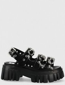 Sandały na koturnie Buffalo  czarne 1602050.blk