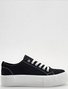 Bawełniane trampki Reserved czarne dziecięce 1118L-99X