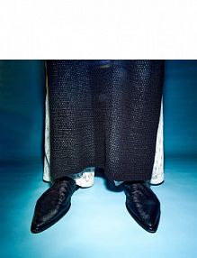 Skórzane klapki typu mule Reserved czarne damskie 1182L-99X