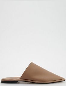 Skórzane klapki typu mule Reserved beżowe damskie 1182L-08X