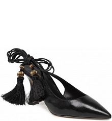 Sandały na słupku Tory Burch czarne 